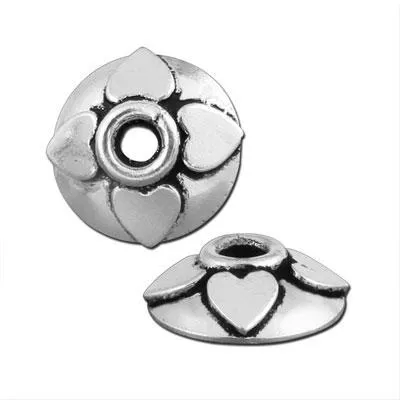 12mm Silver Plated Bali Style Bead Caps (5 Pieces)