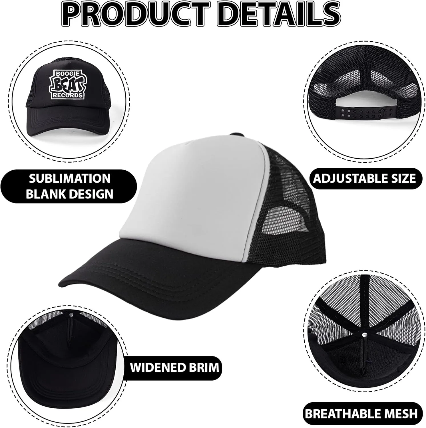 15 Pack Sublimation Blanks Trucker Hats Bulk Bulk Wholesale Mesh Baseball Cap DIY Custom Hats for Men Women