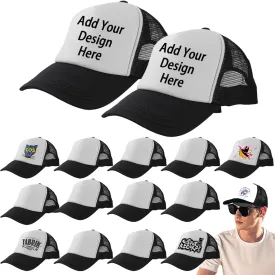 15 Pack Sublimation Blanks Trucker Hats Bulk Bulk Wholesale Mesh Baseball Cap DIY Custom Hats for Men Women