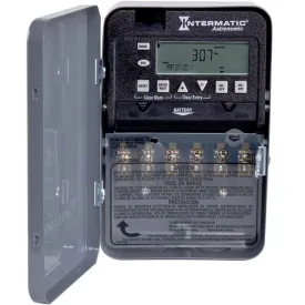 30 Amp 120-277V 7-Day Surface Mount Electronic Timer Switch 2-Circuit SPST Gray