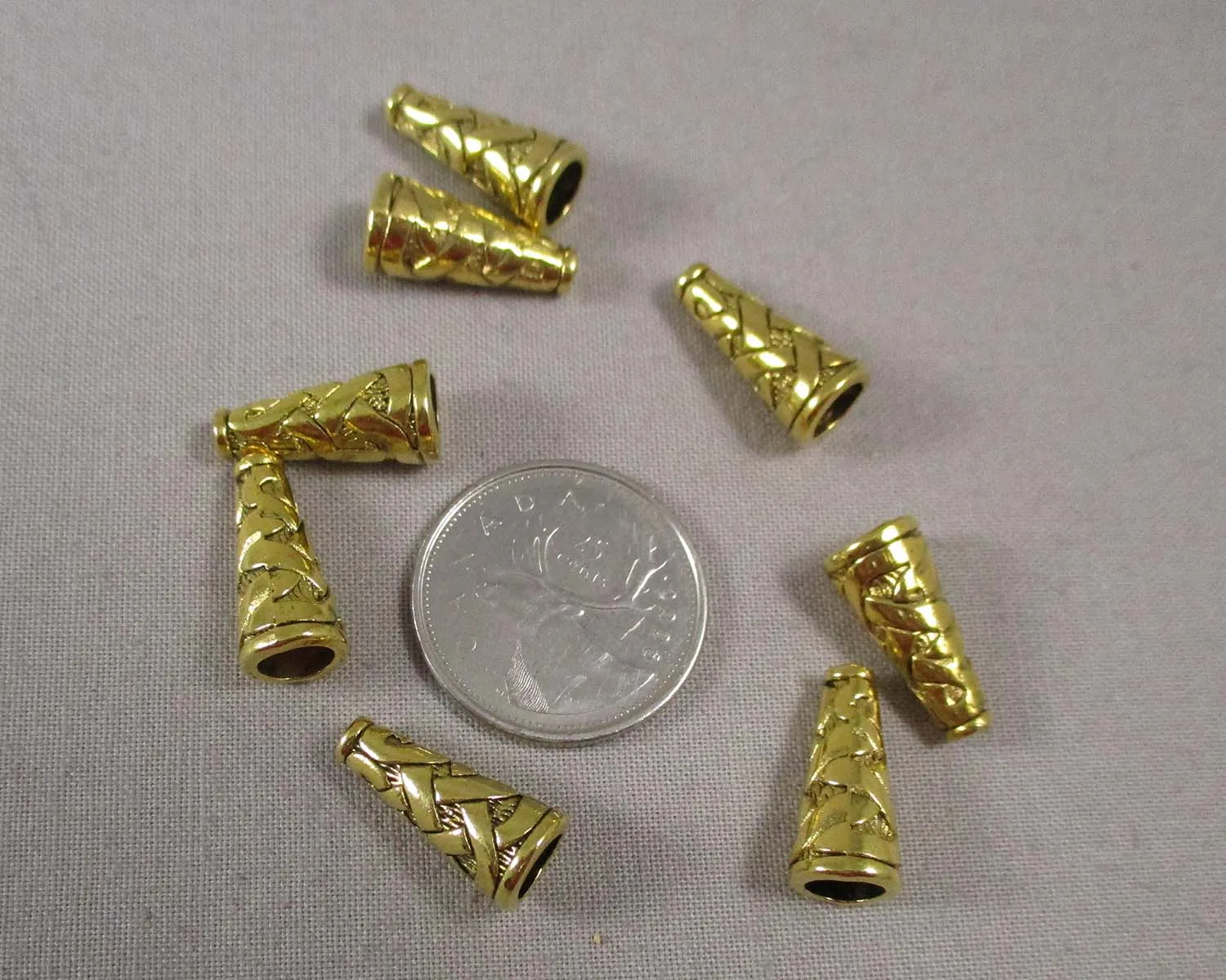 60% OFF!! Gold Tone Celtic Cone Caps 8pcs 18x8mm (1759)