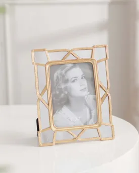 Adelia Mirrored Photo Frame - Rustic Gold