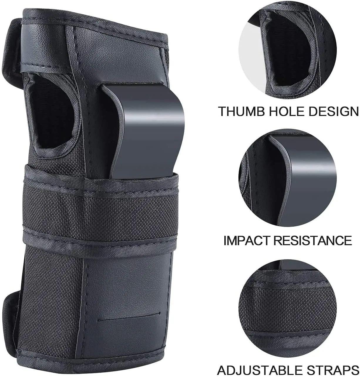 Adult/Kids Knee Pads Elbow Pads Wrist Guards Set for 3-8 Years, Child Protective Gear Set for Roller Skates, Cycling, BMX Bike, Skateboard, Inline Skating, Scooter Riding Sports Black S