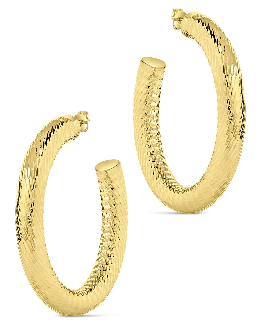 Alayna Textured Hoop Earrings