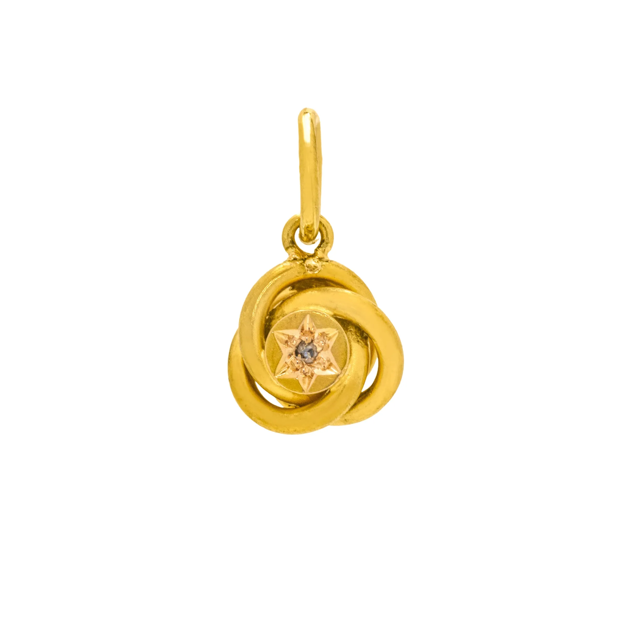 Antique 15ct Gold Lover's Knot Diamond Charm
