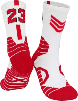 Athletic Socks For Men, Performance Mid-Calf Cushioned Basketball Socks Moisture Wicking Running Socks