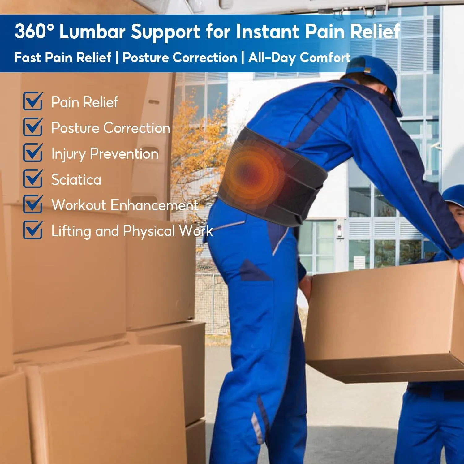 Back Brace for Lower Back Pain - Back Support Belt for Men & Women - Immediate Relief from Sciatica, Herniated Disc