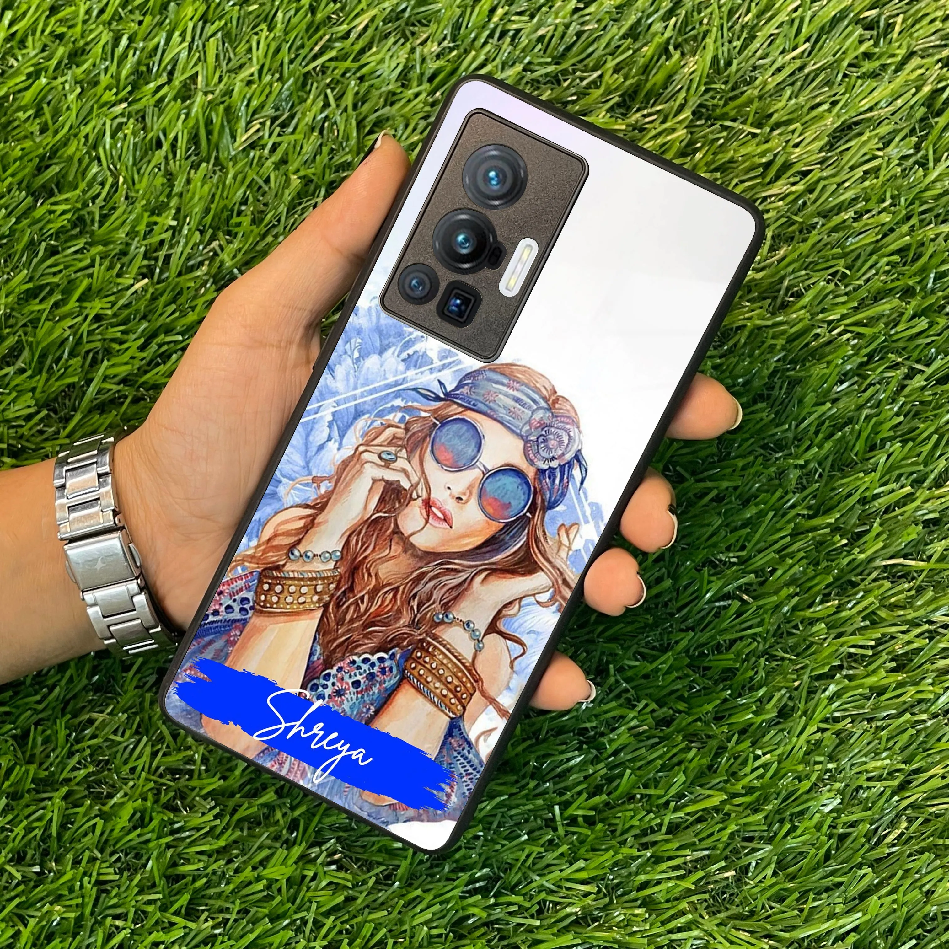 Bindass Babe Customize Glass Case Cover For Vivo
