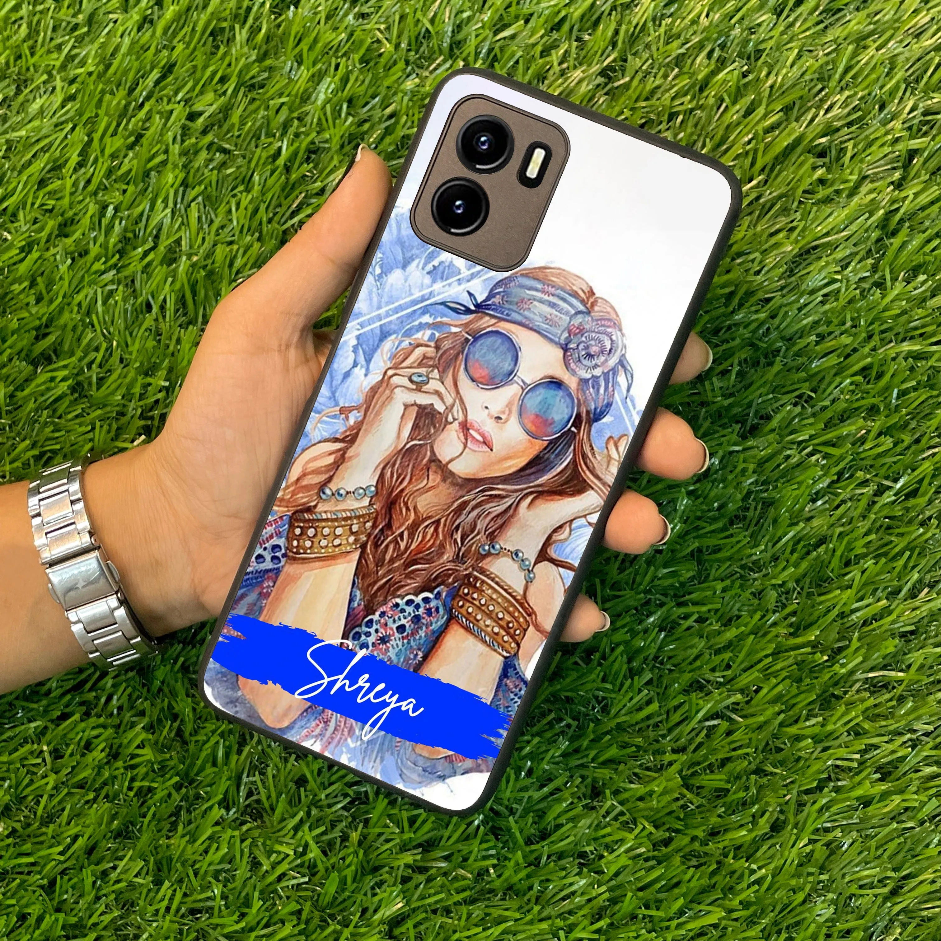 Bindass Babe Customize Glass Case Cover For Vivo