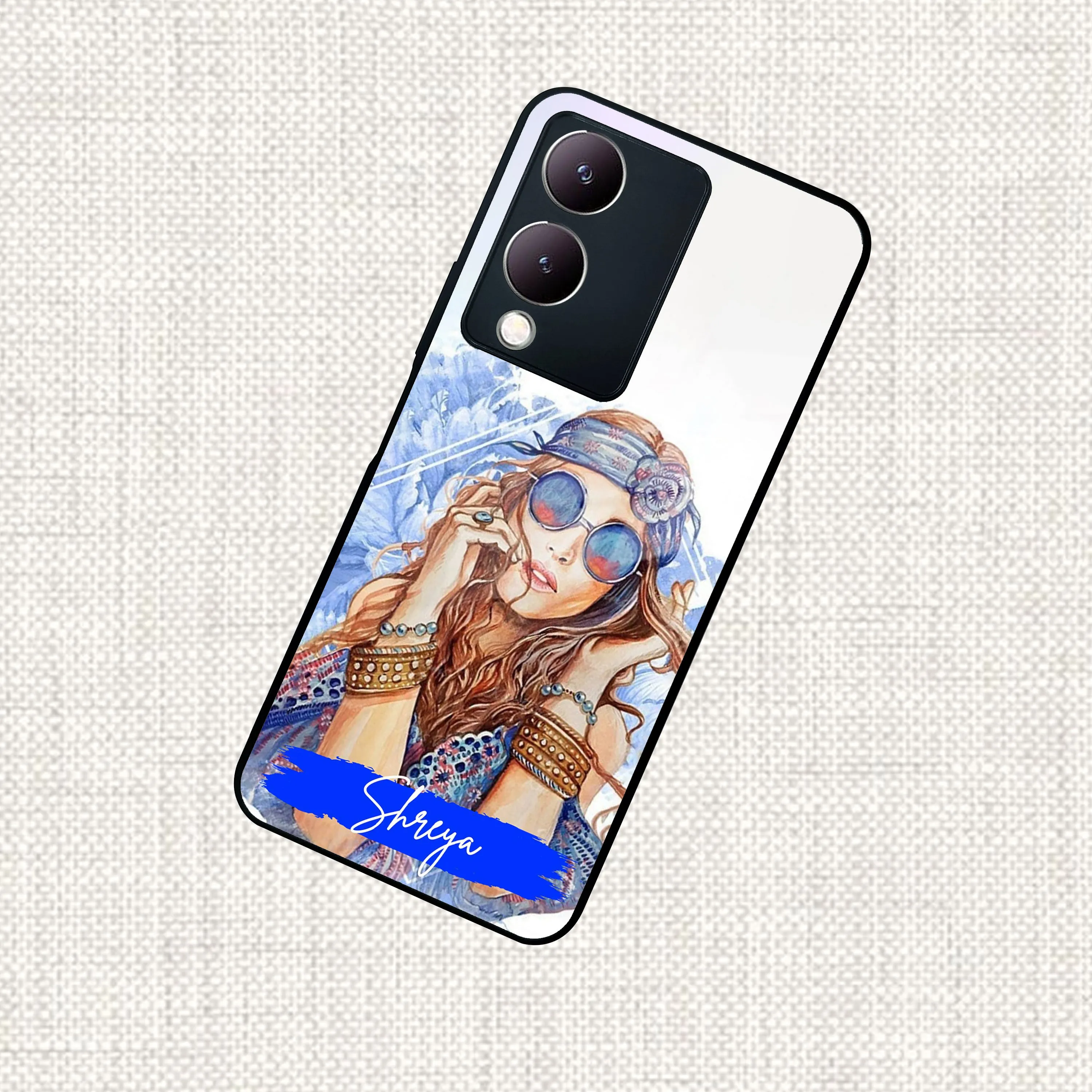 Bindass Babe Customize Glass Case Cover For Vivo