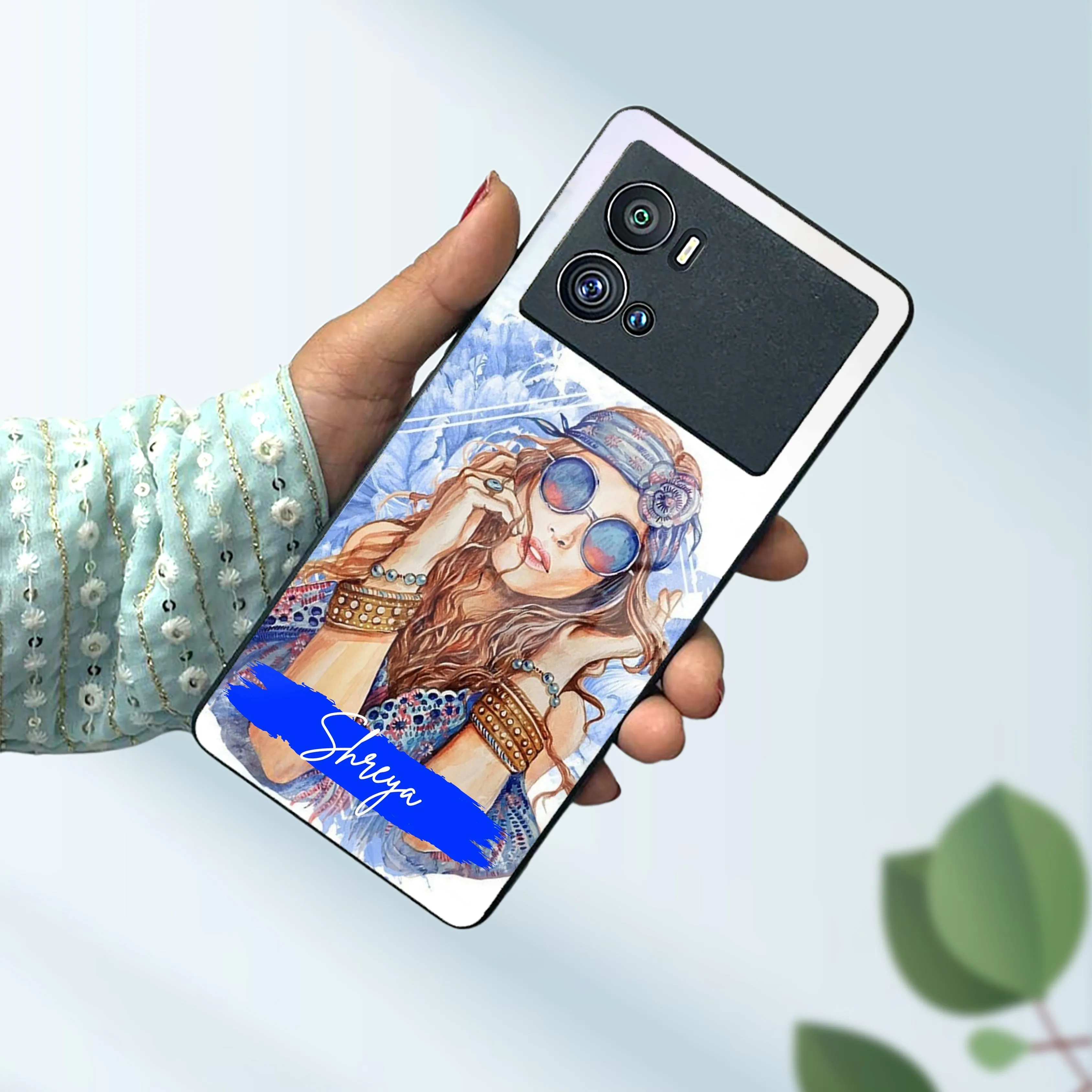 Bindass Babe Customize Glass Case Cover For Vivo