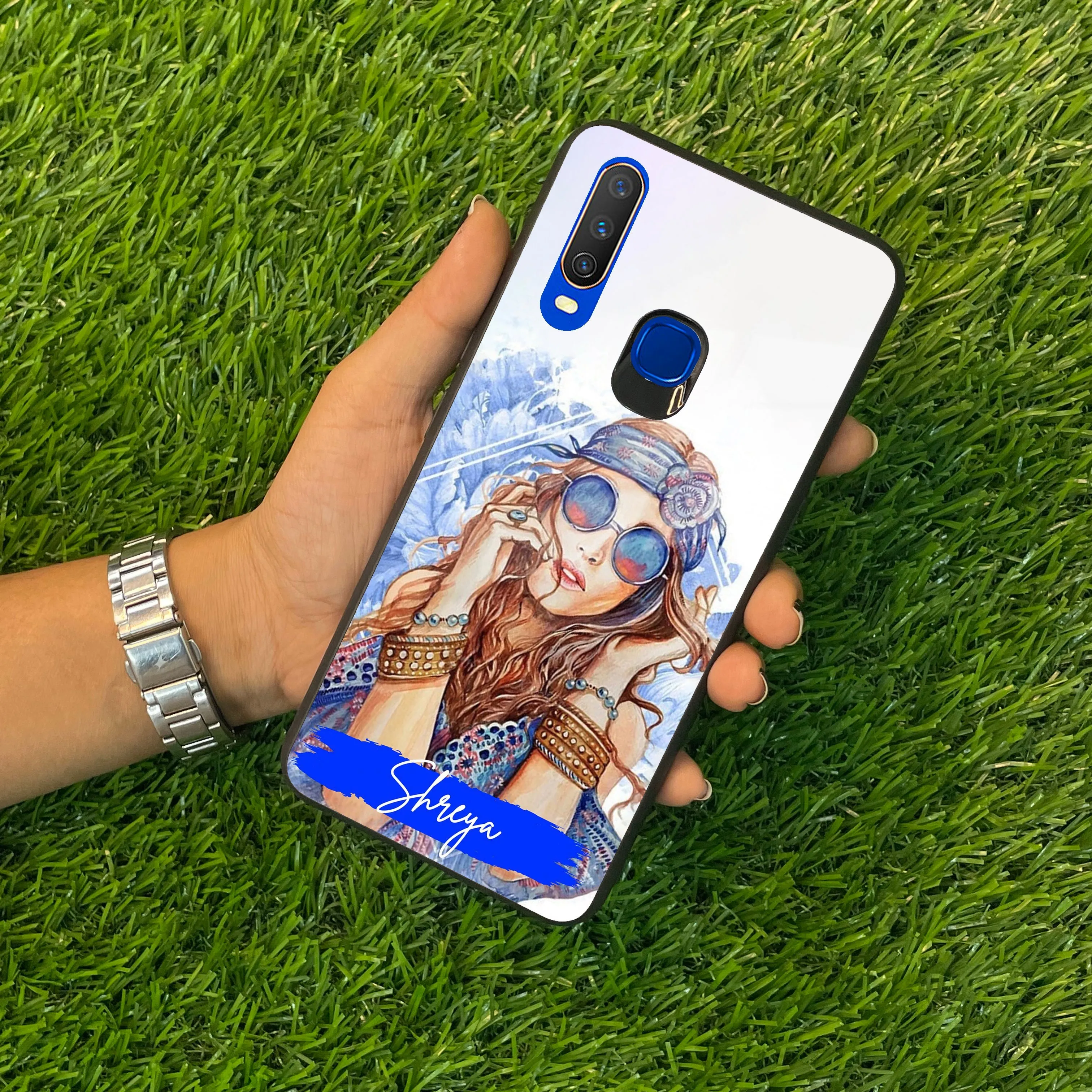Bindass Babe Customize Glass Case Cover For Vivo