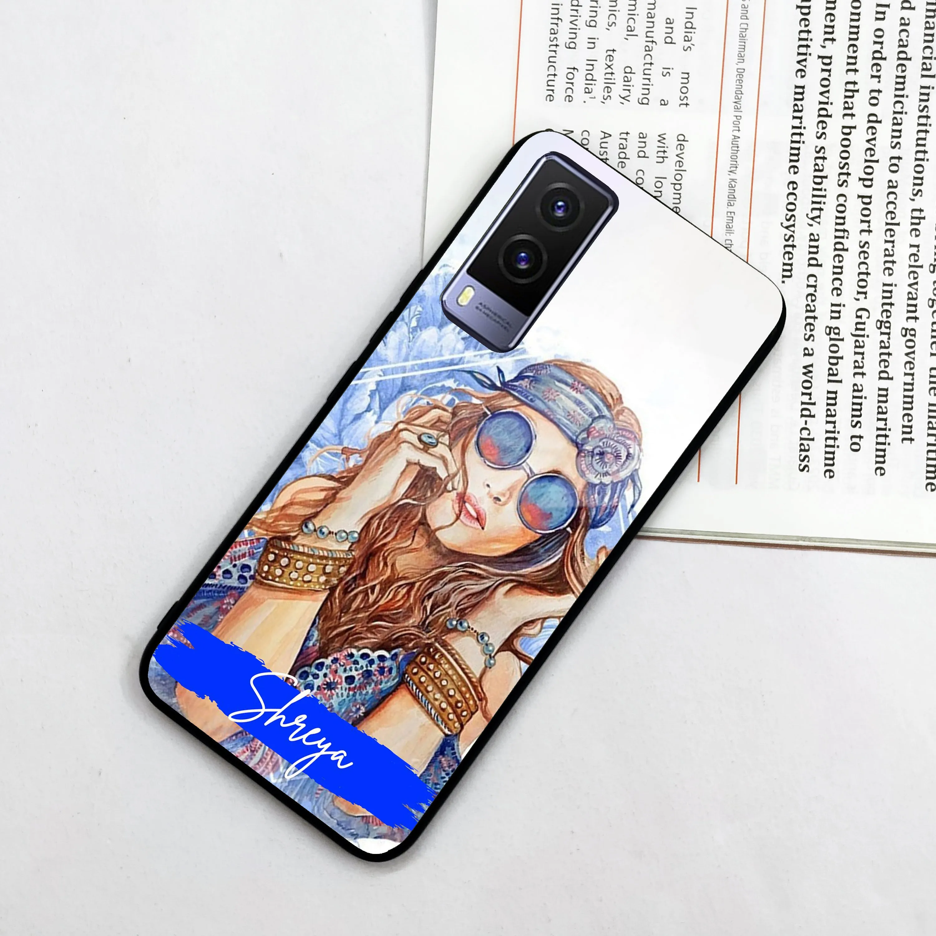 Bindass Babe Customize Glass Case Cover For Vivo