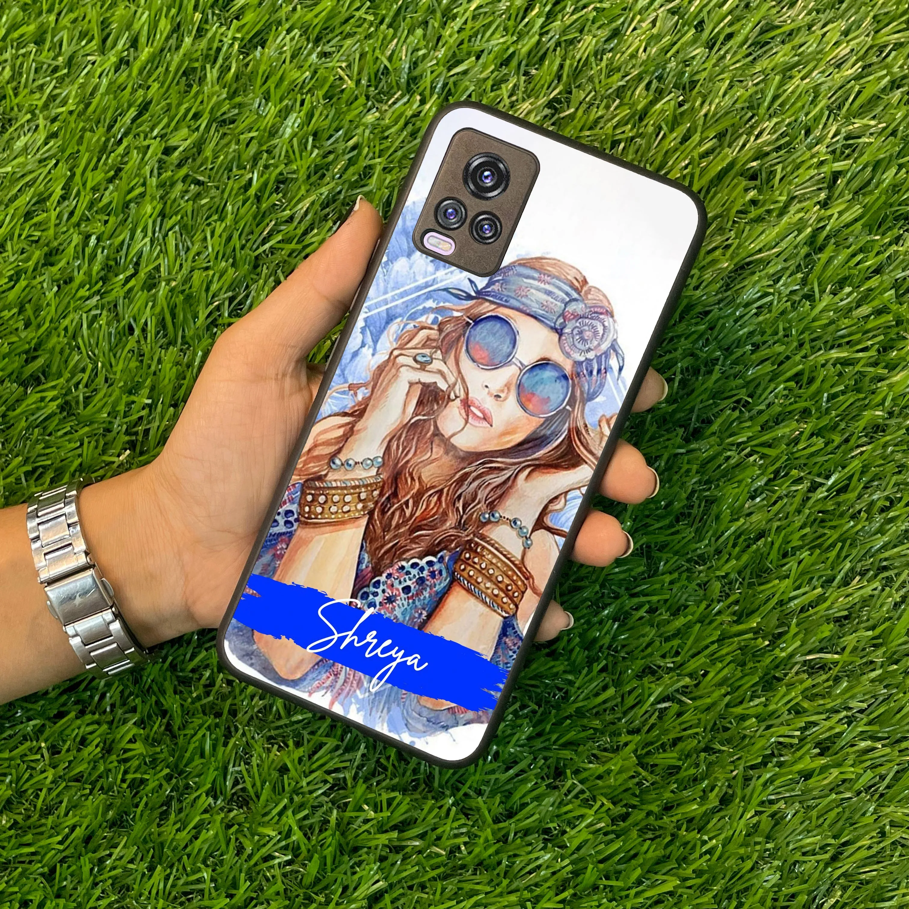 Bindass Babe Customize Glass Case Cover For Vivo