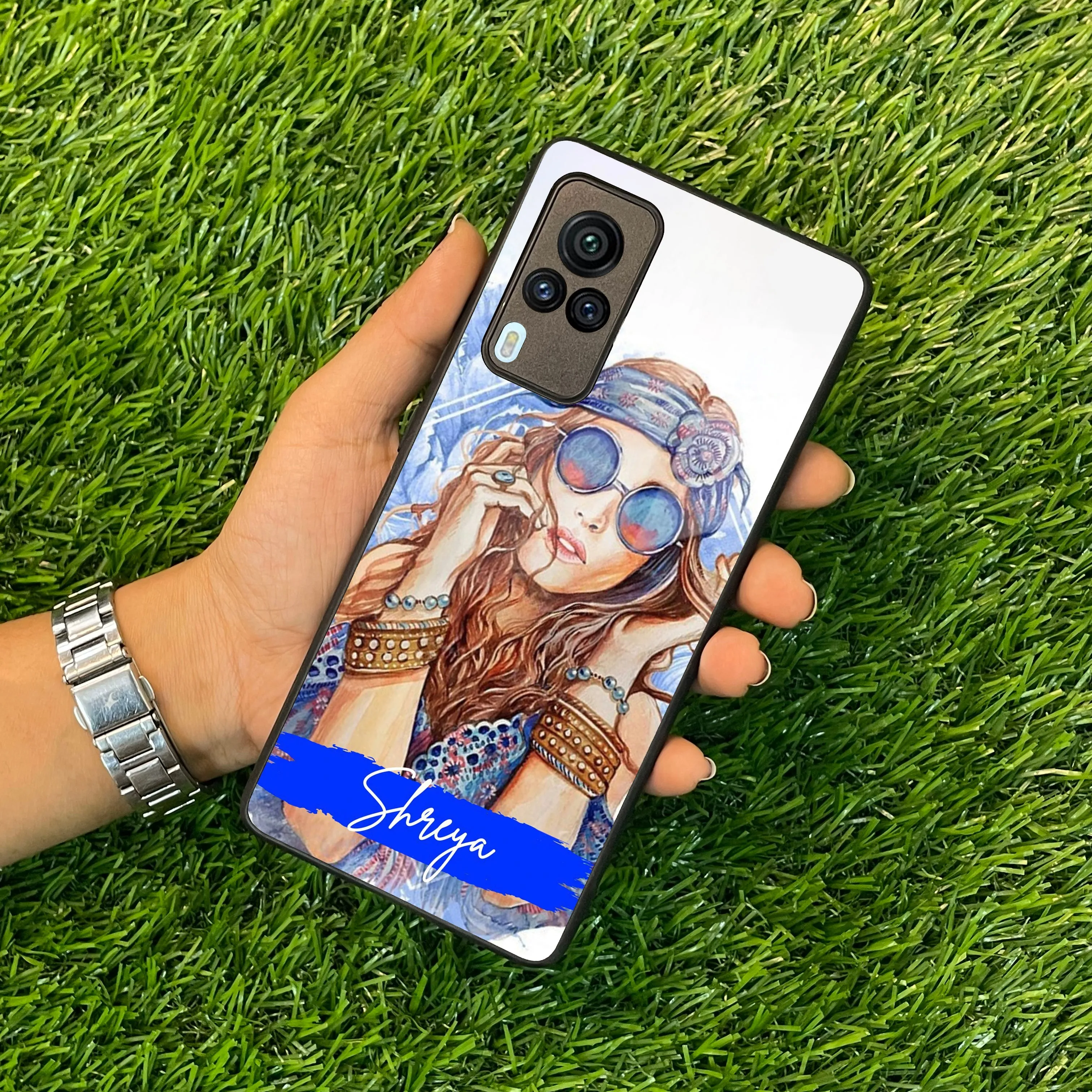 Bindass Babe Customize Glass Case Cover For Vivo
