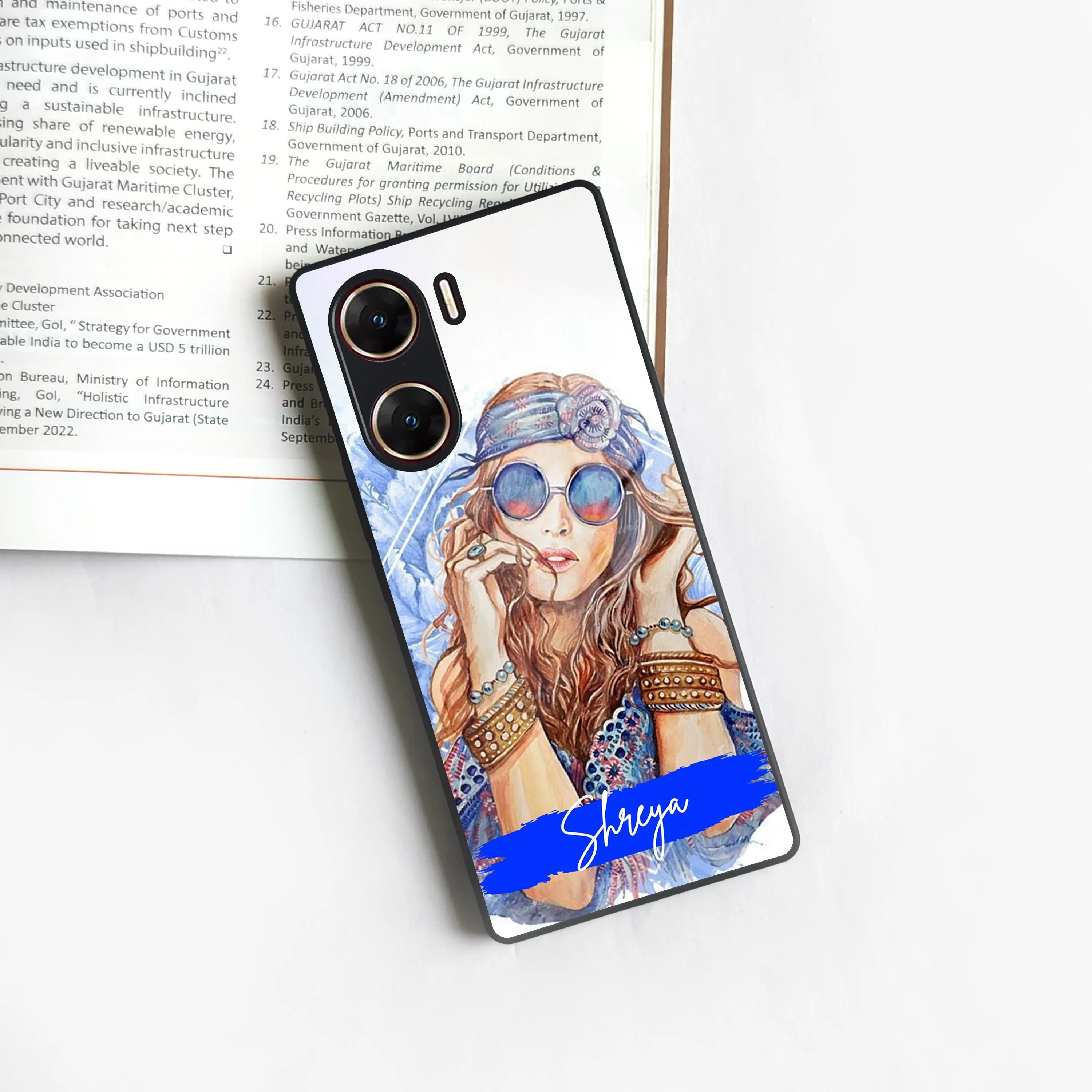 Bindass Babe Customize Glass Case Cover For Vivo