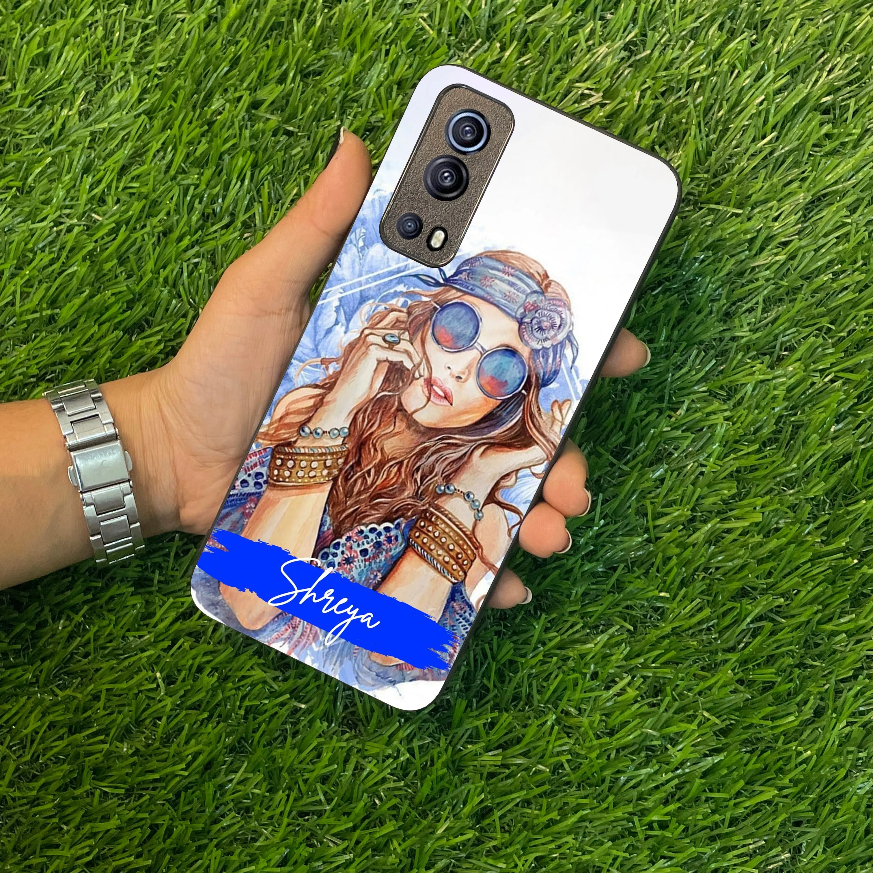 Bindass Babe Customize Glass Case Cover For Vivo