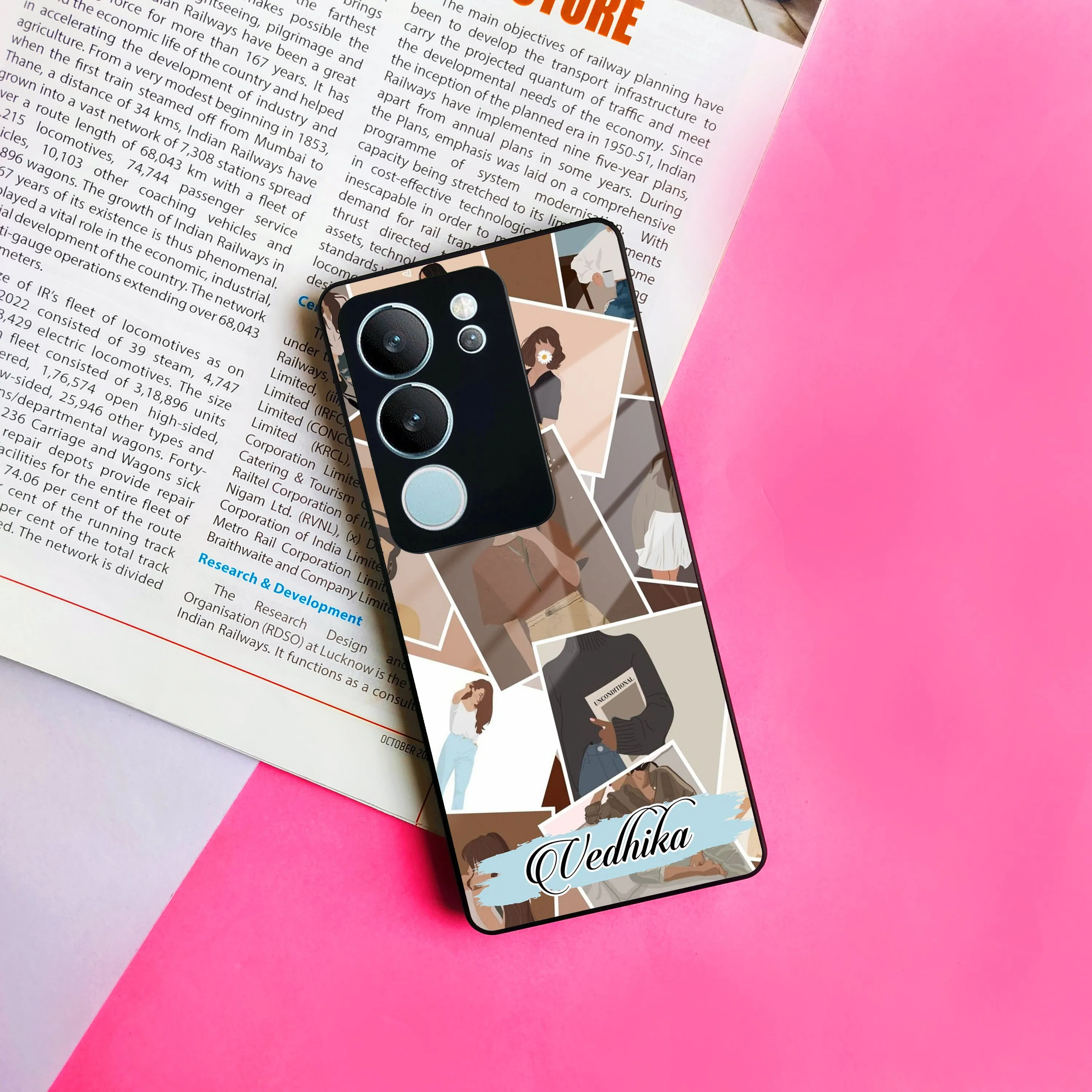 Bindass Babe Customize Glass Case Cover For Vivo