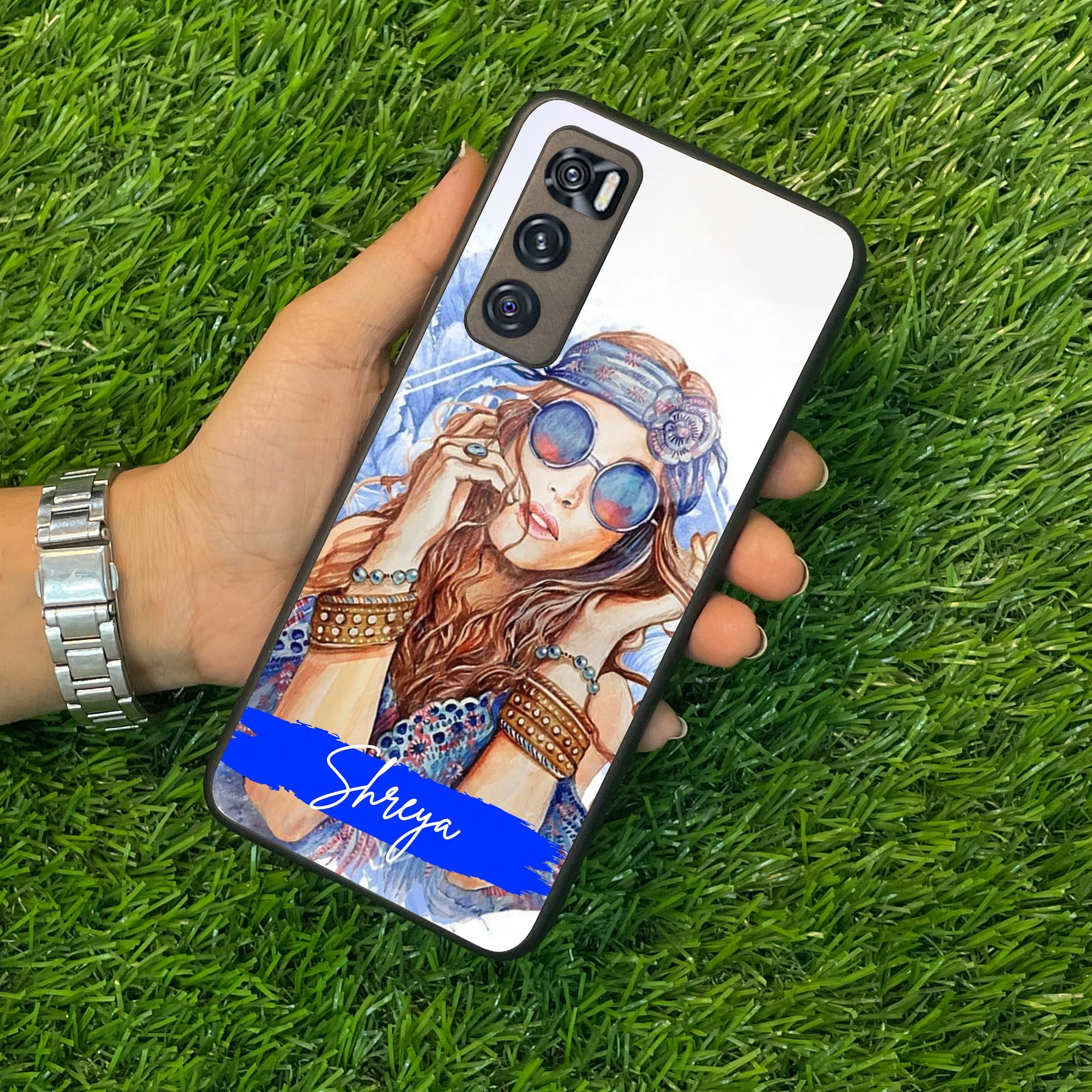 Bindass Babe Customize Glass Case Cover For Vivo