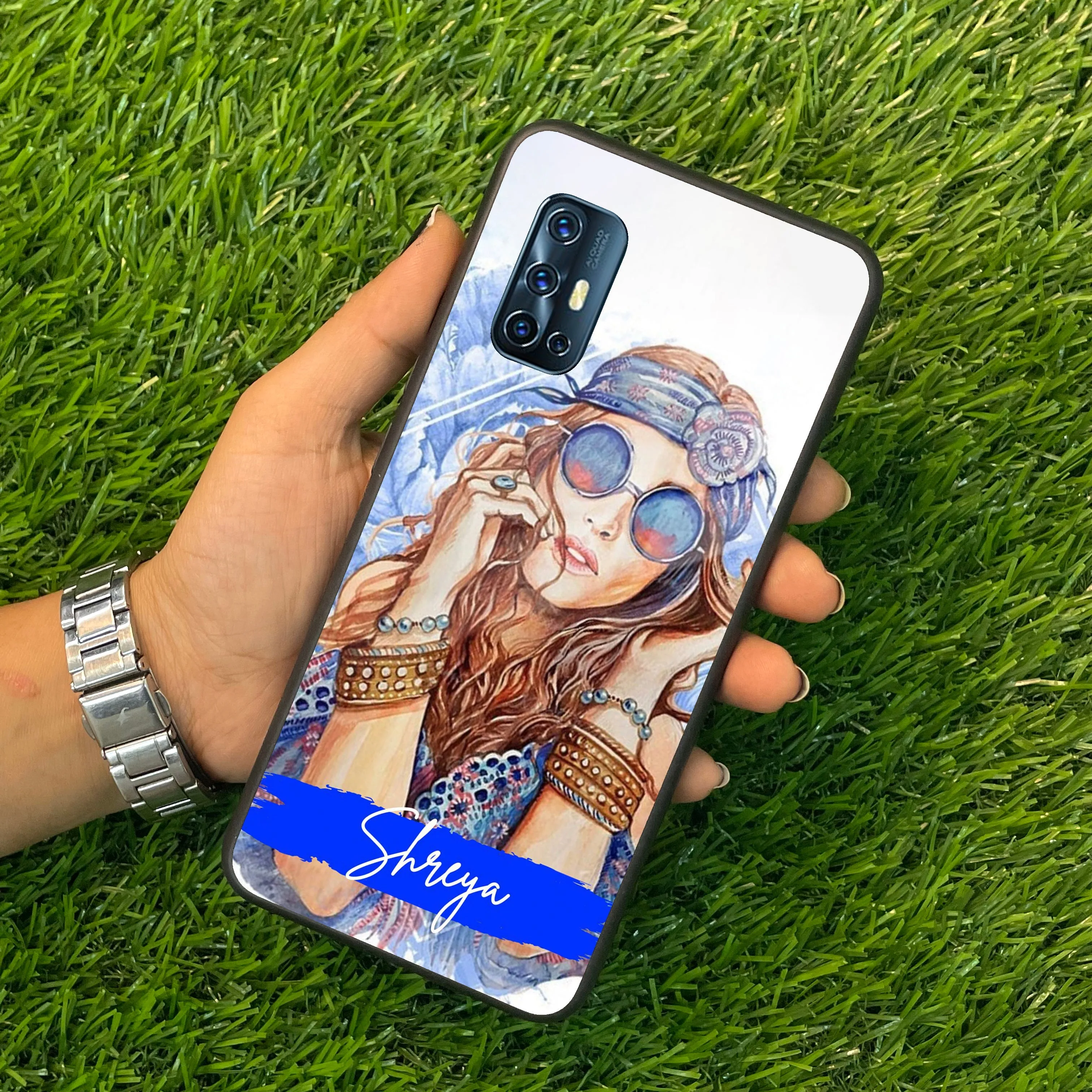 Bindass Babe Customize Glass Case Cover For Vivo