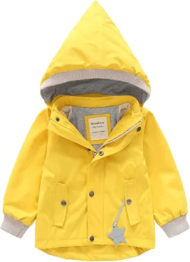 BINIDUCKLING Kids Rain Jacket Toddler Raincoat Girls Boys Spring Jacket 2-8 Years
