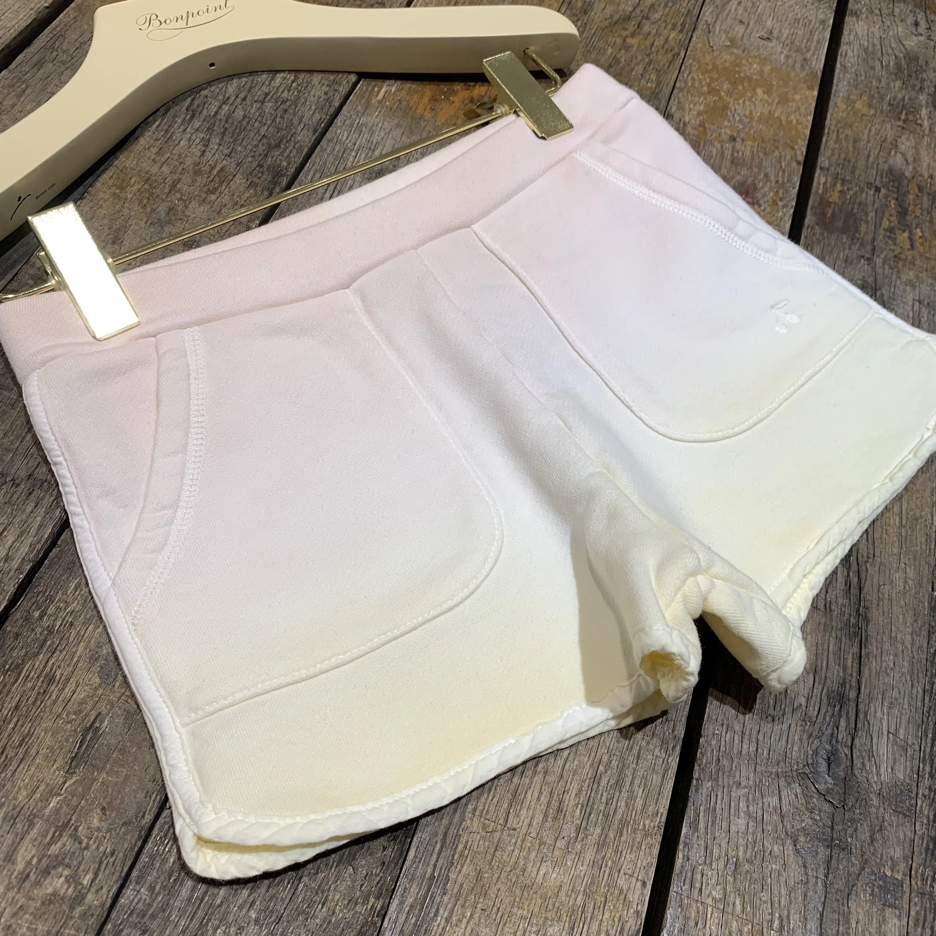 Bonpoint Girl Pink and Yellow shorts with Cherry logo