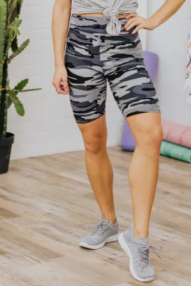 Born For This One Size Camo Printed Shorts in Black