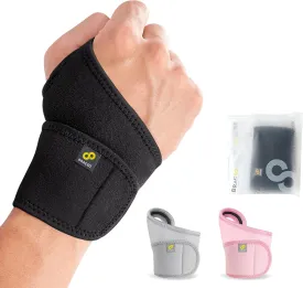 Bracoo Wrist Compression Wrap Brace for Carpal Tunnel, Adjustable Support Strap bands,Weightlifting, Fitness, Tendonitis, Arthritis, Joint Pain Relief, Wrist Tendonitis, Right & Left Hand, WS10