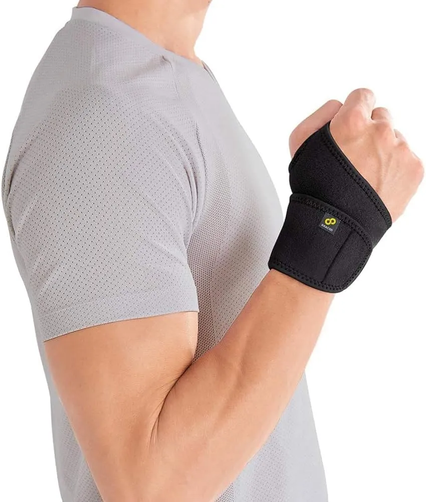 Bracoo Wrist Compression Wrap Brace for Carpal Tunnel, Adjustable Support Strap bands,Weightlifting, Fitness, Tendonitis, Arthritis, Joint Pain Relief, Wrist Tendonitis, Right & Left Hand, WS10
