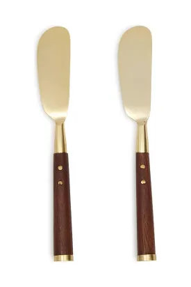 Brass Acacia Wood Spreaders