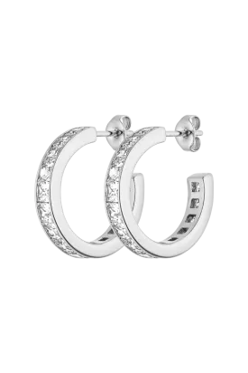 Brilliant Square Hoops Silver