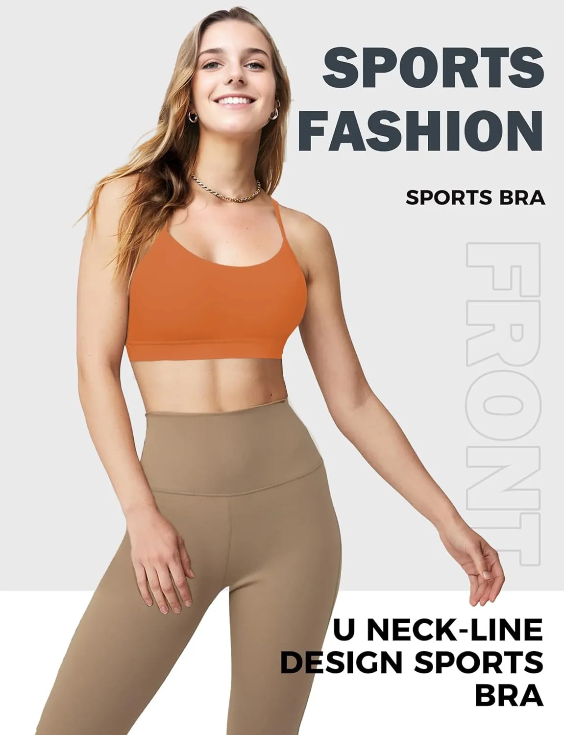 Buauty Y Back Sports Bra for Women, Low Impact Padded Racerback Spaghetti Strap Bras, Womens Workout Yoga Gym Tops