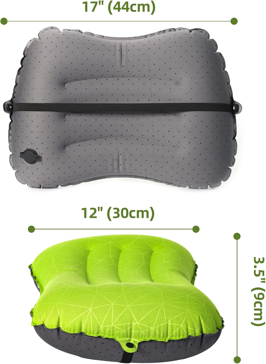 Camping Pillow - Inflatable Pillow - Travel Pillows for Backpacking & Airplane, Lumbar Support 2.0 Blow Up Pillow, Ultralight Compressible, Comfortable, Ergonomic Pillows