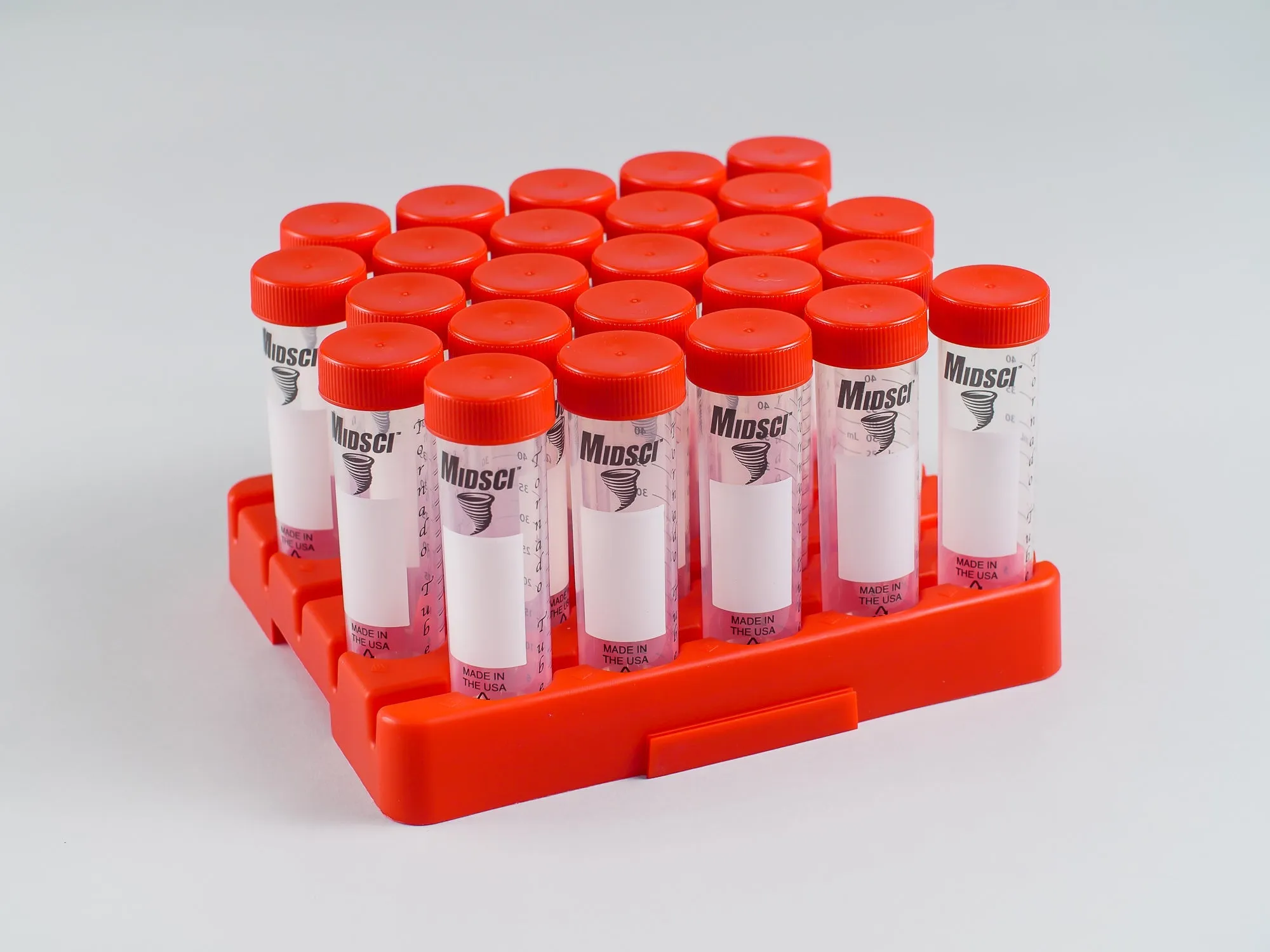 Centrifuge Tubes, Conical w/Cap, Sterile, 50ml, 25/Rack