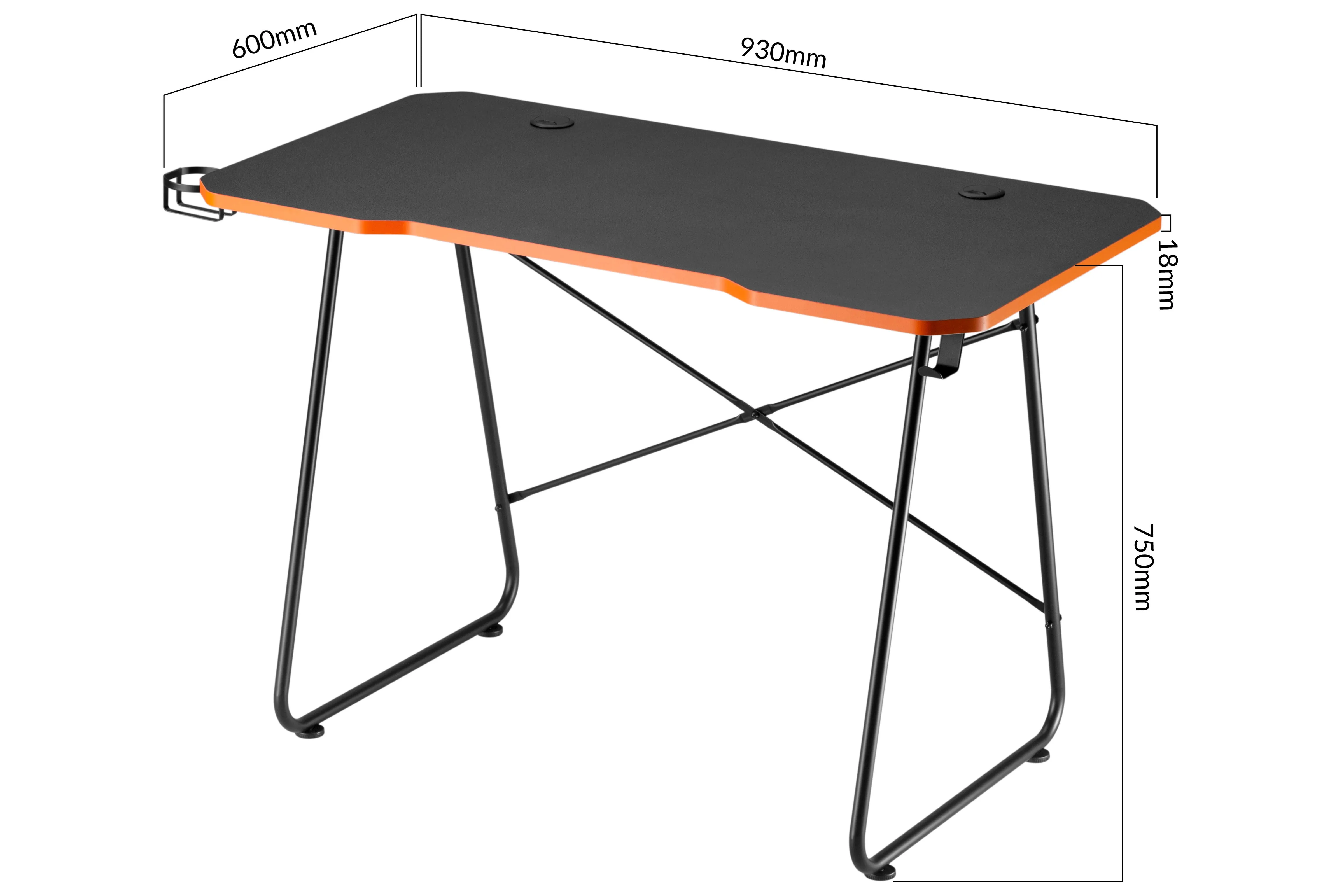Computer Workstation Gaming Desk Black/Orange