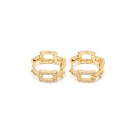 Crystal Chain Huggie Hoops
