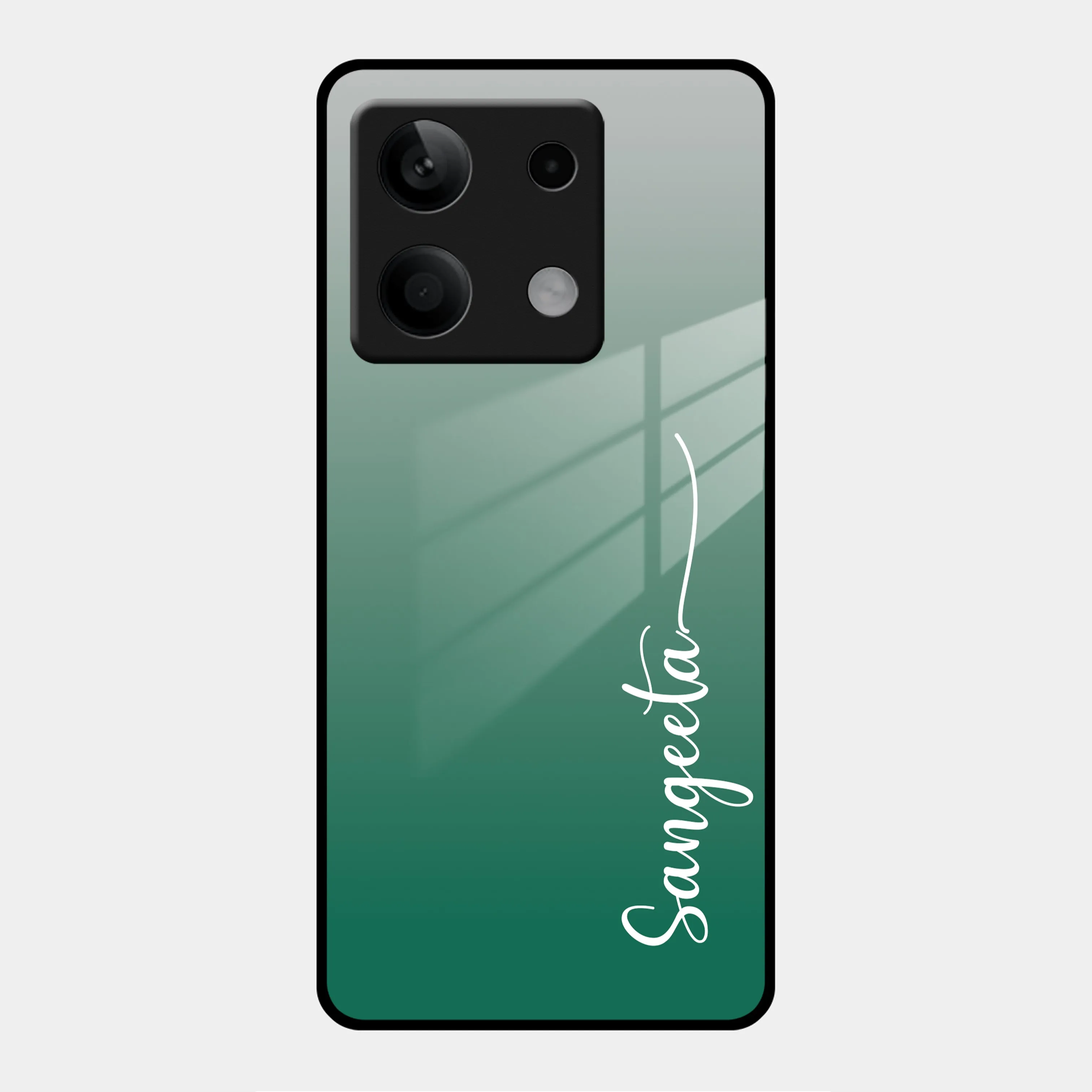 Customize Name Gradient Glass Case Cover Green For Redmi/Xiaomi