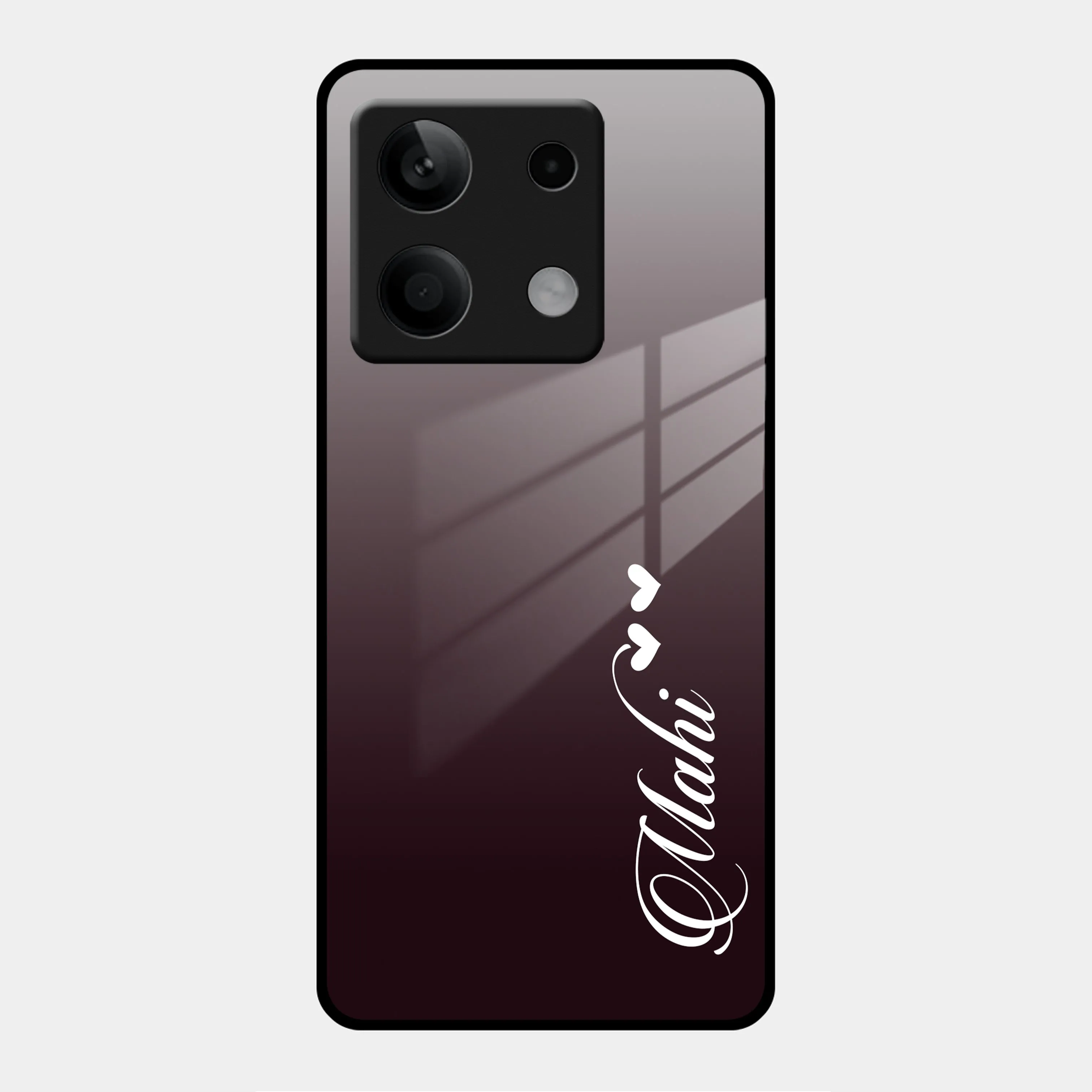 Customize Name Gradient Glass Case Cover Grey For Redmi/Xiaomi
