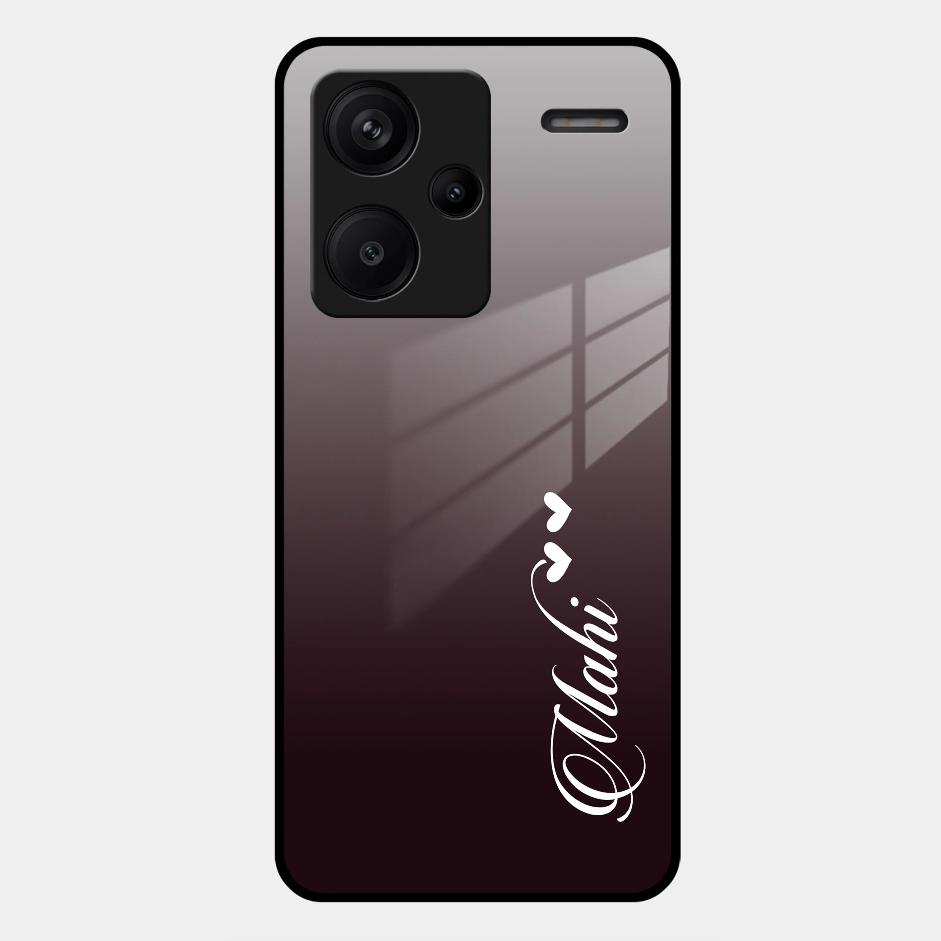 Customize Name Gradient Glass Case Cover Grey For Redmi/Xiaomi