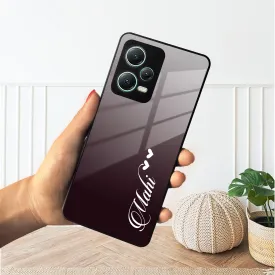 Customize Name Gradient Glass Case Cover Grey For Redmi/Xiaomi