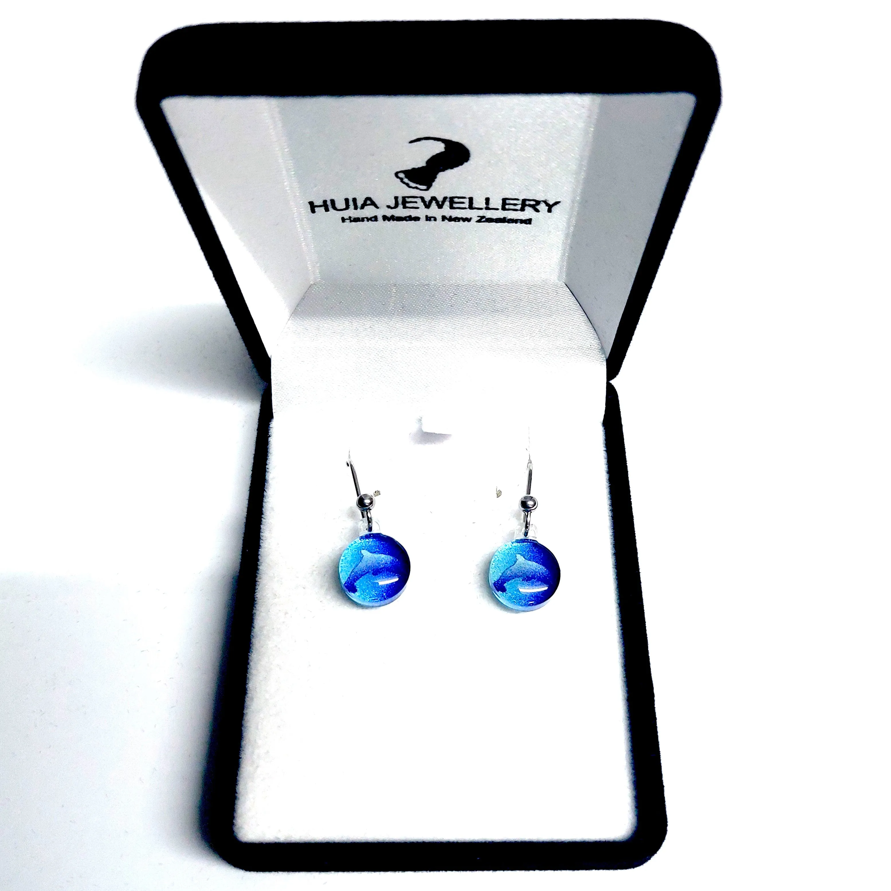 Dark Blue Dolphin Earrings