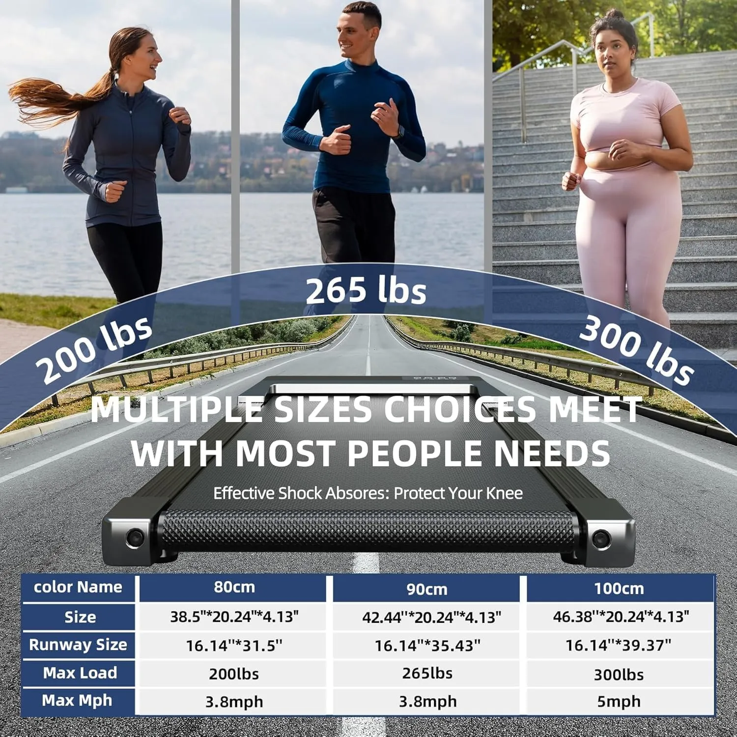 DeerRun Walking Pad, 2025 Smart Under Desk Treadmill, Treadmills for Home/Office, 2 in 1 Walking Pad Treadmill with LED Dispaly & Remote Control, Small Treadmill for Small Spaces