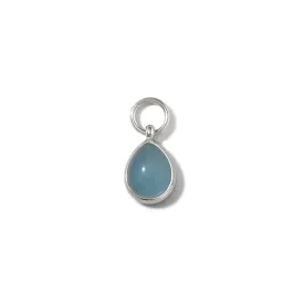 Droplet Charm, Aquamarine, Silver