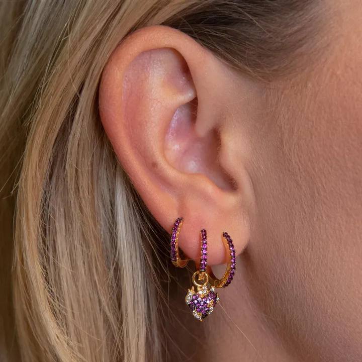 Emilia by Bon Dep - Medium Hoops Ink - Cerise