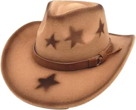 Fedoras Hat Panama Hat Maillard Star Print for Women Men Photo Props Western for Men Women Unisex Wear Headwear