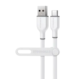 Flexi Pro USB to USB-C Soft-Touch Silicone Charge & Sync Cable | 10ft | White