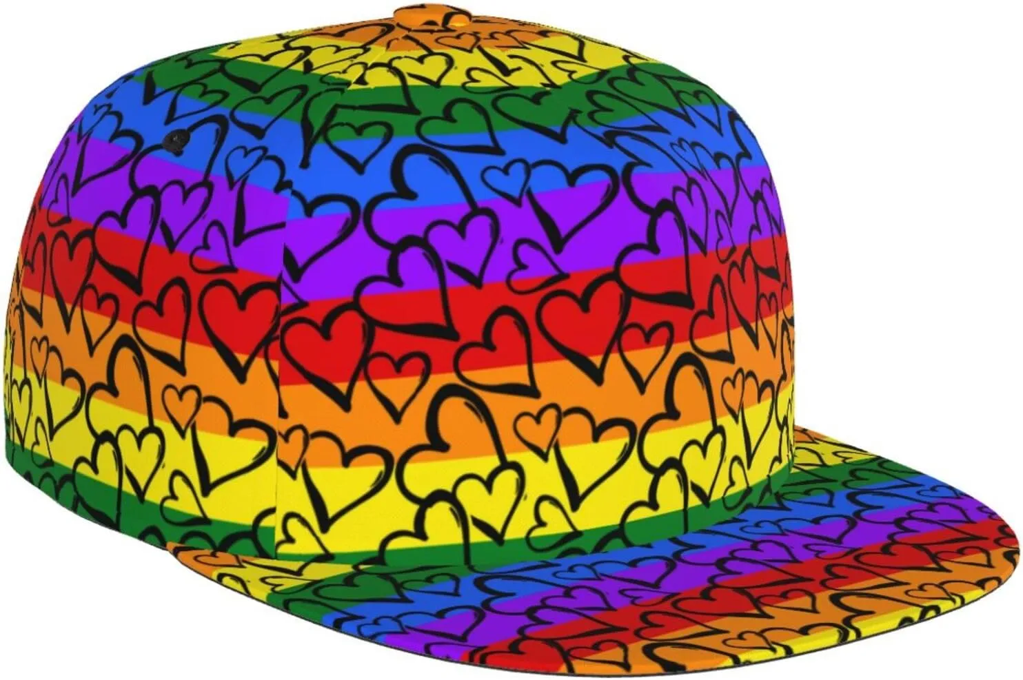 Funny Baseball Cap, Flat-Brimmed Hat, Adjustable Snapback Hat for Men and Women