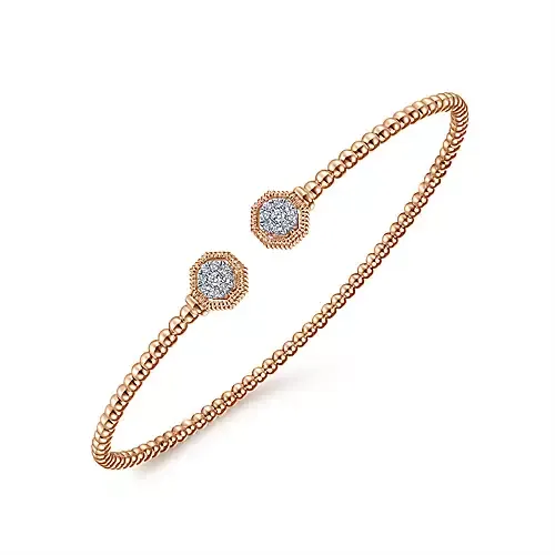 Gabriel & Co Rose Bujukan Diamond Cap Cuff