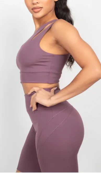 Give Me Strength Light Plum Bike Shorts
