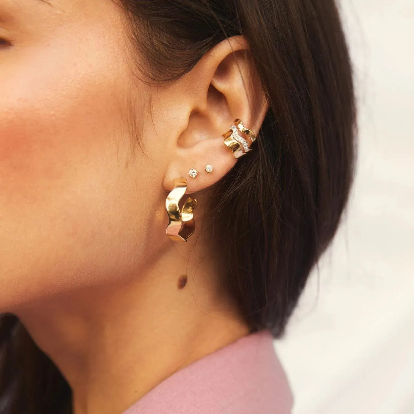 Gold Form Hoops